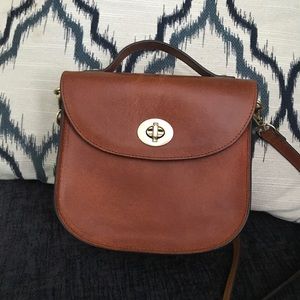 Most Wanted Usa Leather Tan Saddle Bag Crossbody